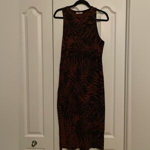 Vans Black and Brown One Shoulder Bodycon Dress